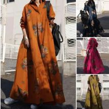 Vintage Gemütliche Baumwolle Hemd Kleid frauen Herbst Baumwolle Leinen Sommerkleid Langarm Maxi Vestido Weibliche Casual Bagyy Robe Femme