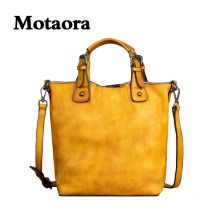 MOTAORA Rindsleder frauen Tasche Retro Stil Leder Schulter Tasche 4 Farbe Vintage Weibliche