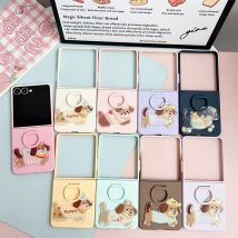 Ring PC+TPU Cartoon stoßfeste Handyhülle für Samsung Galaxy Z Flip 5 6 7 Flip5 Flip6 Flip7 FE Niedlicher Hund Schutzhülle