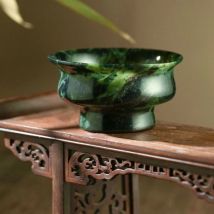 Gesundheit Tasse Stein Jade Natürliche Heilung Edelsteine Teetassen Gongfu Teegeschirr Echte Chinesische Grüne Jade Master Tasse Tee Zeremonie