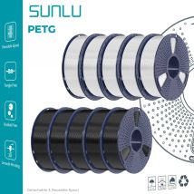 SUNLU 1/2/3/4/5/10KG PETG Filamento 3D 1.75mm Filamento bobina di stampa 3D ad alta tenacità ben avvolto per materiali stampante 3D FDM