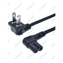 IEC 320 C7 To US 2Pin Plug Power Cord For Samsung TCL TV, C7 Right Angled 90 degree Socket To 2Pin Extension Cable 1.8M