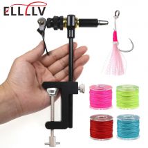 Elllv 360 °   Morsa per legatura con gancio di assistenza alla rotazione/Morsa per legare mosche con morsetto a C con ganasce in acciaio temprato Strumenti per la creazione di esche da pesca