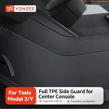 YZ Car Center Console Due Pannelli Laterali Anti Kick Pad Protector Per Tesla Modello 3 Y Highland Juniper 2025 TPE Protezione Anti-sporco