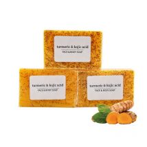 RDQCTQ 1 Stück Kurkuma-Naturseife für Männer, Zitronen-Kojisäure-Seife, Dusch- und Gesichtsseife – keine scharfen Chemikalien, 100 g