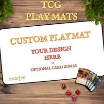 Tapete de juego personalizado TCG, tapete de juego personalizado de 24 "X 14", tapetes de juego de mesa personalizados con zonas, accesorios de mesa MTG, juegos de cartas comerciales