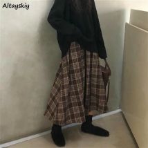 Vintage Röcke Alle-spiel Herbst Frühling Grundlegende Lose Reich Mujer Faldas Korean Fashion Beliebte Einfache Retro Chic Weibliche Kleidung