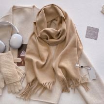 New Autumn Winter Fashion Cashmere Solid color Scarf Men Women Warm Thickening Shawl Neckerchief Scarves Bufanda Tassel 2024