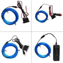 10/5/3m Wielokolorowe nastrojowe oświetlenie LED Taśma 5V DIY Elastyczna rura EL Cold Light Line z automatyczną dekoracją USB Lampa otoczenia