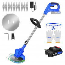 21V Cordless Weed Wacker,Battery Powered Weed Wacker 3 in 1 Rechargeable Weed Wacker Electric for Lawn Garden Yard,Blue