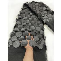 5 Yards oder 2,5 Yard schwarzer afrikanischer Spitzenstoff 2024, hochwertiger 3D-nigerianischer Frankreich-Tüll-Spitzenstoff für Kleid, Frauen, Hochzeit, Nähen