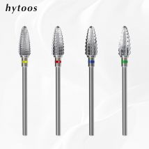 HYTOOS Punta da trapano per unghie in carburo di fiamma 3/32 Punte per unghie professionali a due vie Strumento per accessori per unghie elettriche per rimozione gel acrilico