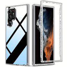Neues 360° ° Vollständig geschützte transparente Handyhülle für Samsung S25 Ultra S23 S21 S22 S24 Ultra Plus FE Note 20 Ultra A71 Rückseite