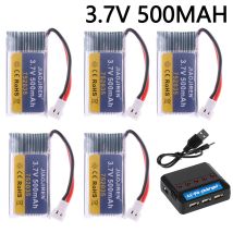 3,7 V 500 mAh 752035   Batteria Lipo con caricabatterie per H107 H31 KY101 E33C E33 RC Drone Elicottero Pezzi di ricambio 3.7V 1S Batteria XH2.54