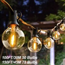 30M 45M Outdoor G40 Stringa di luce da giardino LED Lampadina in plastica Ghirlanda di luce Lampada da fata impermeabile per la decorazione di nozze del patio
