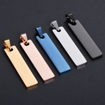 10PCS Rechteck Dog Tag Edelstahl Anhänger Halskette Militär Soldaten Metall Stanzen Rohlinge Tags Großhandel