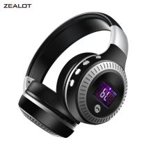 ZEALOT-B19 Auriculares inalámbricos LCD Bluetooth Auriculares estéreo con micrófono para computadora Teléfono, Soporte TF, Aux