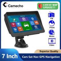Navigazione GPS per auto Camecho Touch screen da 7 pollici Navigatore GPS per camion Parasole Sat Nav 256M Navigatori GPS con mappa Europa