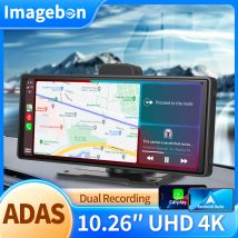 10,26" 4K Dash Cam ADAS Wireless Carplay & Android Auto Auto DVR 5G WiFi GPS Navigation Rückfahrkamera Armaturenbrett Videorecorder