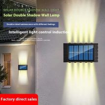 4/6/8/10 diod LED lampa ścienna na energię słoneczną Yard Street Decor światło zewnętrzne wodoodporne w górę i w dół oświetlenie świetlne ogrodowa lampa krajobrazowa