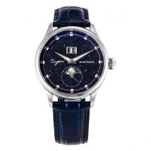 Sugess 2022 Luxury Man Watch Moonphase Blue GoldStone Dial Tianjin 2528 Movement Stainless Steel Starry Sky Limited Edition V3