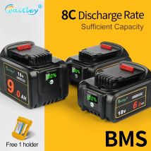 Batteria Waitley per utensile elettrico Dewalt 18V 20V Sostituisci accessori batteria originali DEWALT Batterie al litio ricaricabili DCB200