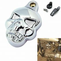 Moto Chrome Skull Horn Cover Stock Cowbell Per Harley Evo 1992-2012 Big Twins