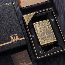 Zorro Constantine Windproof Kerosiene Lighter, Embossed Craftsmanship Retro Old-fashioned Grinding Wheel Lighter, Gift for Men