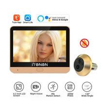 Tuya Smart 2.4G Wifi Wireless Peepholes videocamera per porta con schermo da 4.3 pollici 3MP PIR One Way Auido Digital Door Eye Camera