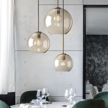 Moderne Glas Pendelleuchten Cognac Farbe für Wohnzimmer Schlafzimmer Esszimmer Bar Küche Innendekoration LED-Beleuchtung