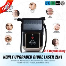 Macchina professionale per la rimozione dei tatuaggi e la depilazione del laser al titanio con ghiaccio a diodi a 4 onde 2 in 1 2025 Dispositivo portatile 808 Nano 4000W