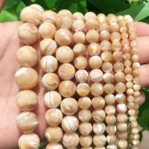 Natürliche Trochus Muschel Stein Perlen Runde Lose Spacer Perlen Für Schmuck Machen DIY Armband Halskette 15'' Pick Größe 4/6/8/10mm