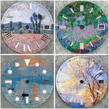 NH35-Zifferblatt, 28,5 mm, Monet-Landschaftsserie, hochwertiges Zifferblatt, Uhrenzubehör, kompatibel mit NH35-Uhrwerk