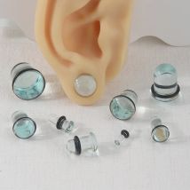 2 Teile/los Glas Ohr Plug Und Tunnel 1,6-16mm Ohr Dilatatoren Kegel Stercher Messgeräte Einzigen Flare Flesh expander Körper Piercing Schmuck