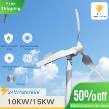Turbina aerogeneradora de 15KW y 10KW para uso doméstico con controlador híbrido 96V 24V 48V 3 aspas baja velocidad del viento arranque energía libre