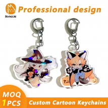 Benutzerdefinierter Schlüsselanhänger Cartoon Acryl Schlüsselanhänger Foto Maßgeschneiderte Anime Charms Hologramm Klare personalisierte Designer Auto Schlüsselanhänger