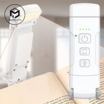 Lampada da libro con timer USB ricaricabile 3 colori e 5 luminosità Lampada da lettura con clip Lampada da lettura con luce notturna segnalibro