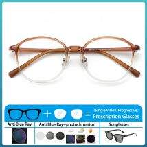 Neue Grad können mit Myopie-Brille TR90 Retro-Rundrahmen Anti-Blaulicht-Photochrome Hyperopie-Brille mit Sehstärke verziert werden