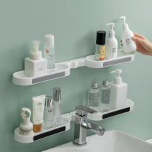 Punch-freies Badezimmer Dreh Rack Wand-WC Waschtisch Küche Wand Lagerung Rack Badezimmer Organizer Zubehör