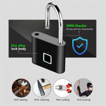 Zamek na odcisk palca KERUI, bezkluczykowy, ładowany przez USB, inteligentny zamek, wodoodporny zamek do drzwi, odblokowanie w 0,2 s, przenośny zamek antykradzieżowy, cynk