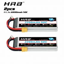 1/2 stücke hrb 3s 2200mah lipo batterie 11,1 v rc batterie 50c mit xt60 stecker für fpv uau drohnen flugzeug rc auto lkw boot rennen diy