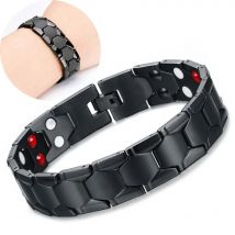 Gesundheit Magnetische Therapie Armband Männer Schwarz 316L Edelstahl 4 Elemente Armbänder & Armreifen Schmuck Tropfen-Verschiffen