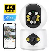 Yoosee 4K 8MP WLAN-Kamera mit Doppellinse und Doppelbildschirm, 4MP Indoor Mini PTZ mit Auto-Tracking, Farbnachtsicht, Heim-CCTV-Sicherheitskamera