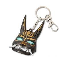 Game Genshin Impact Yasha Xiao Cosplay Costume Badge Prop Keychain Mask Alloy Metal Pendant Xmas Gift