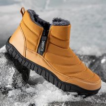 Schneestiefel Herren Neue Winterstiefel Outdoor Wasserdichte Stiefel für Männer Stiefeletten Plüsch Warme Schneeschuhe Rutschfeste Freizeit-Turnschuhe