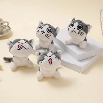 10 cm Mini Nette Katze Plüsch Kätzchen Schlüssel Kette Plüsch Spielzeug Tier Gefüllte Sitzende Puppe Schlüssel Ring Kette Anhänger spielzeug Kinder Geschenk