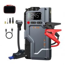 Paquete de cargador de banco de energía Eigotrav W150 de 12000mAh, Jumpbox de batería de arranque de coche de 6000A con compresor de aire