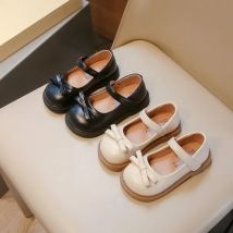 Mädchen PU Leder Schuhe Schule Student Frühling Herbst Neue Kleine Kinder Bogen Weiche Sohle Casual Loafer Schule Student Wohnungen