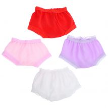 4pcs Underwear 18 Inch Random Style Pink Purple Red White Colors Pretend Play Accessories Clothes Toys