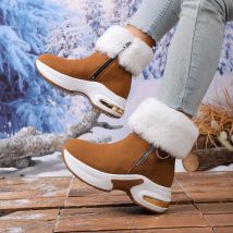 2025New Mode frauen Stiefel Casual Ankle Botas Winter Plüsch Warme Schnee Stiefel für Frauen Interne Zunehmende Keil Plattform stiefel